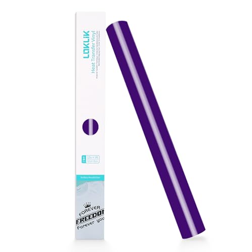LOKLIK Bügelfolie – 30,5 x 90 cm – Flexfolie für T-Shirts, Taschen & mehr – Waschbar & langlebig – Kompatibel mit Cricut, Silhouette Schneideplottern (Violett) von LOKLIK