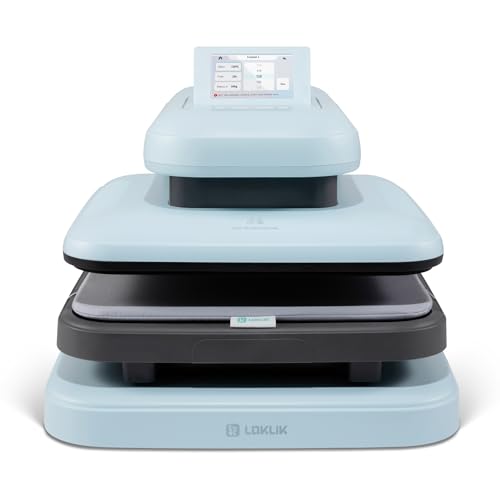 LOKLiK ImPress Auto Heat Press 2 - Automatische Transferpresse zum Personalisieren von T-Shirts, Pullovern, Decken, Handtüchern, Tragetaschen und anderen Textilien (Blau) von LOKLIK