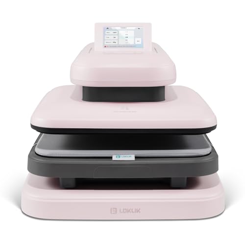 LOKLiK ImPress Auto Heat Press 2 - Automatische Transferpresse zum Personalisieren von T-Shirts, Pullovern, Decken, Handtüchern, Tragetaschen und anderen Textilien (Rosa) von LOKLIK