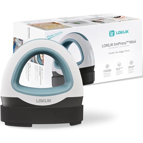 LOKLiK Mini Heat Press Romance Rose Heizpresse, kompakt, zum Aufbügeln, Textildruck (Denim Blau) von LOKLIK