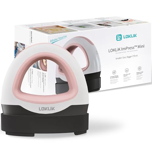 LOKLiK Mini Heißpresse – Tragbare Wärmeübertragungs-Presse für Bügelfolien (HTV), Sublimation und Transferprojekte – 3 Temperaturmodi – Schnelles und gleichmäßiges Aufheizen von LOKLIK