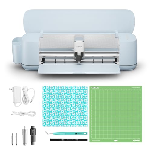 LOKLiK iCraft Plotter Maschine – Schneidemaschine zum Personalisieren von Textilien, Tassen, Taschen, Aufklebern und Dekorationen. Kompatibel mit Flexfolie, Papier, Leder, Karton und mehr. (Blau) von LOKLIK