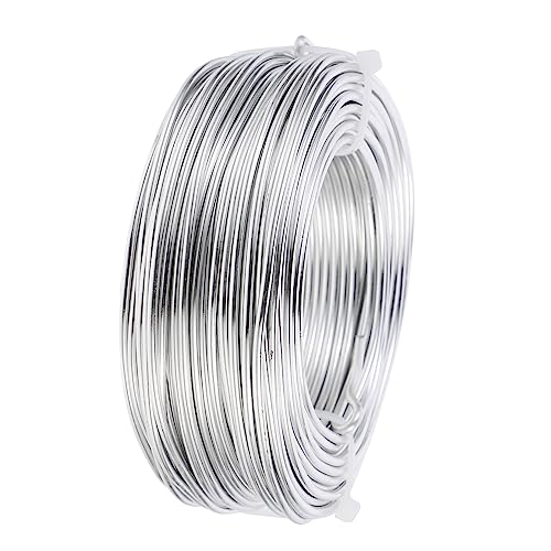 LOLIPPYY 1 Rolle Aluminiumdraht -Schmuckzubehör Drahtzubehör biegbarer dicker Draht geflochtener Schmuck für biegbarer Draht Kabel biegsamer Metalldraht Draht zur Schmuckherstellung Silber von LOLIPPYY