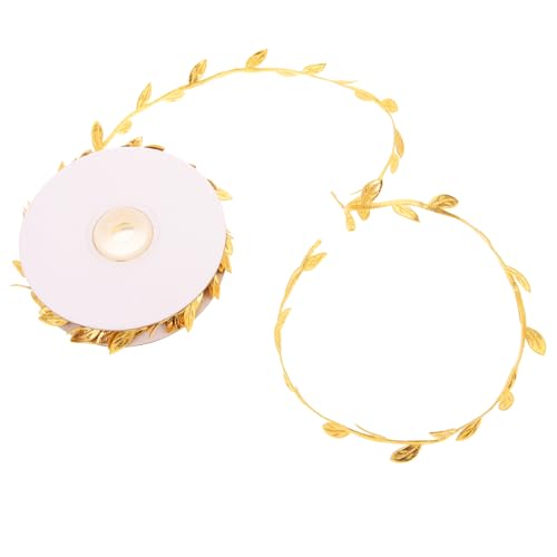 LOLIPPYY 1 Rolle Blattgewebe Schleife grünes Band Blumen- Bänder für Handwerk Bänder zum Verpacken seidenband ribbon party decoration DIY Bastelband Geschenkband zum Binden Polyester Golden von LOLIPPYY