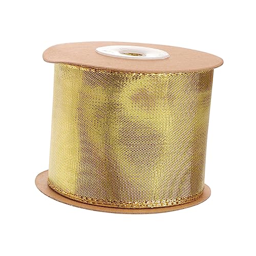 LOLIPPYY 1 Rolle Gold- und Silberzwiebelband Zierbänder für Bastelarbeiten Schleife Hochzeit creatim weihnachten geschenkband Wickelband dekoratives Verpackungsband metallische Linie Golden von LOLIPPYY
