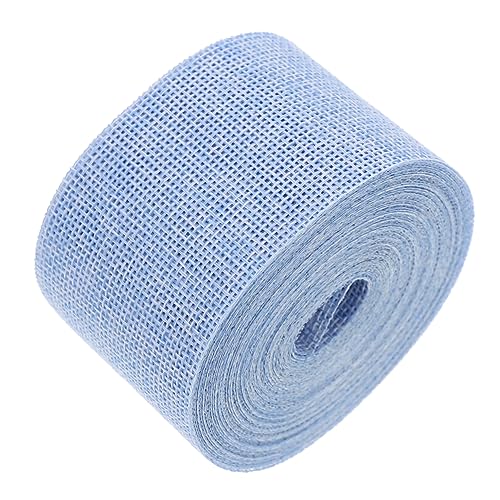 LOLIPPYY 1 Rolle Gurtbandimitat Aus Leinen Kariertes Band Bunt Wickelband Weihnachtsdekorationsband Bänder Zum Verpacken Handwerksband Dickes Band Chiffon Stoff Dekorativ Betäuben Blue von LOLIPPYY