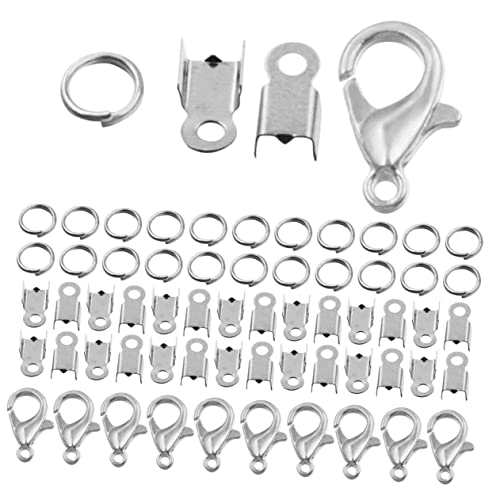 LOLIPPYY 1 Satz DIY Schmuckzubehör Set Teile Schmuckherstellung Zubehör mit Quetschperlen Sprungringen und Lobster Clips für Armbänder und für Kreative Bastelprojekte von LOLIPPYY