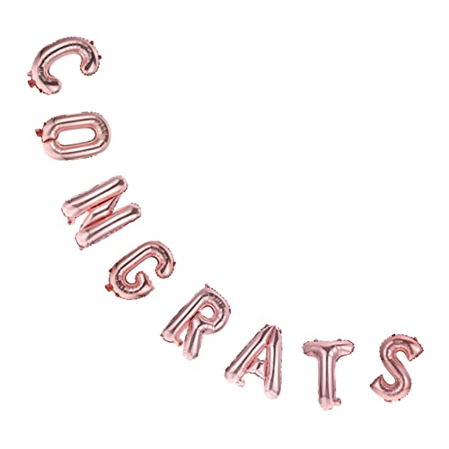 LOLIPPYY 1 Satz Glückwunsch Ballon Partyballons Herzlichen Glückwunsch Luftballons erste celebrations feierstahl Abschluss-Design-Ballon Party hängend schmücken Aluminiumfolie Rose Gold von LOLIPPYY