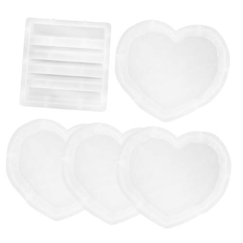 LOLIPPYY 1 Satz Herzförmiger Untersetzer Silikonform Teiliges DIY Gießharz Mold für Kreative Getränkeuntersetzer für Heim und Bürodekorationen von LOLIPPYY