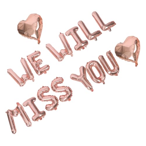 LOLIPPYY 1 Satz Liebesballon-Set Luftballons zur Abschiedsparty Dekorationen für Abschiedsfeiern heart balloons ballongirlande abschluss ballons Abschlussballons Aluminiumfolie Golden von LOLIPPYY