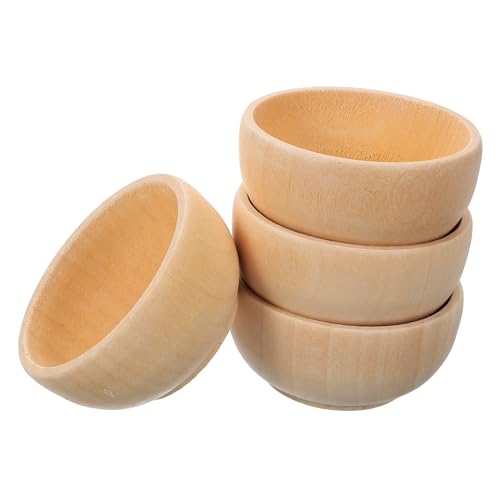 LOLIPPYY 1 Satz Teiliges Set Kleiner Holzschalen Unfertige Diy Holzspielzeuge Für Kreative Bastelprojekte Und Dekorationen Für Erwachsene 4 Stück von LOLIPPYY
