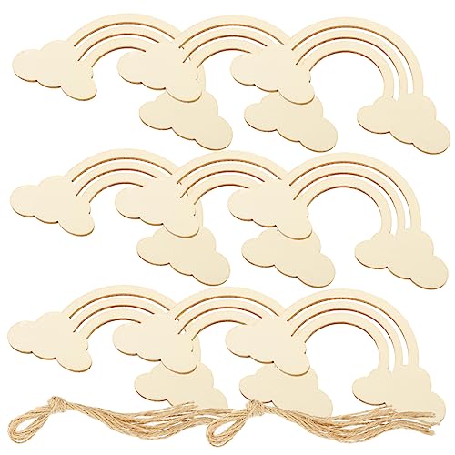 LOLIPPYY 1 Satz Unvollendete Regenbogen Holzscheiben DIY Bastelmaterial Holz Ausschnitte für Kinderzimmer und Partydekoration von LOLIPPYY