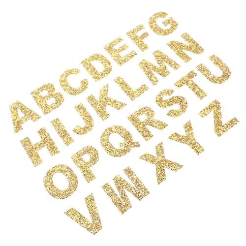 LOLIPPYY 1 Satz heißer Diamant-Stoffflicken Geburtstag Buchstaben-Stickerei-Patch wandverkleidung wand polsterung Aufnäher für Kleidung Flicken für Bekleidung Bohrtuch Golden von LOLIPPYY