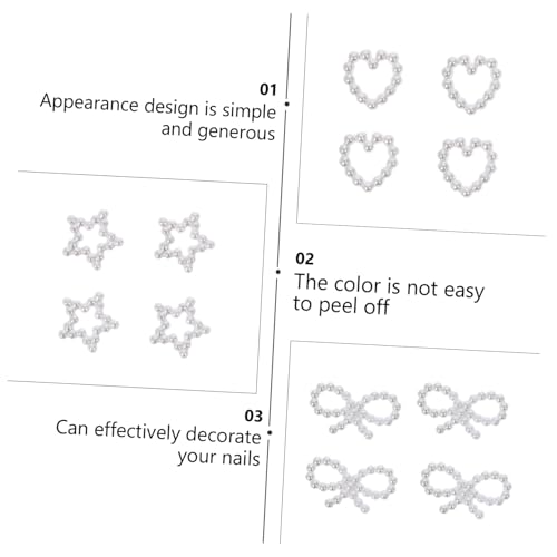 LOLIPPYY 1 Schachtel Dekorative Nail Art Perlen mit Flacher Rückseite Stereoskopische Herz design Perlen für DIY Maniküre Langlebige Nagelcharms in Bunter Box für Kreative Fuß Fingernägel von LOLIPPYY