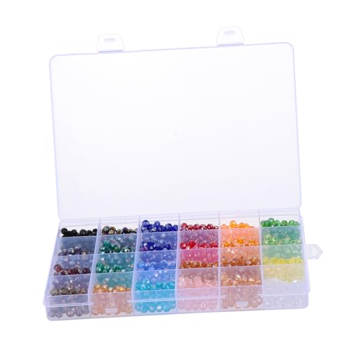 LOLIPPYY 1 Schachtel Facettierte Kristallperlen Fächer Box Ab Farbe Flache DIY Schmuckperlen für Armbänder Selber Machen Bastelmaterial für Halsketten Anhänger Geschenkideen von LOLIPPYY
