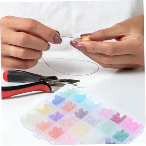 LOLIPPYY 1 Schachtel Fach Glasperlen für Schmuckherstellung DIY Perlen mit Explosionsmuster Bunte Lose Perlen für Armband Halskette Ohrringe Handgefertigte Bastelperlen mit Glatter von LOLIPPYY
