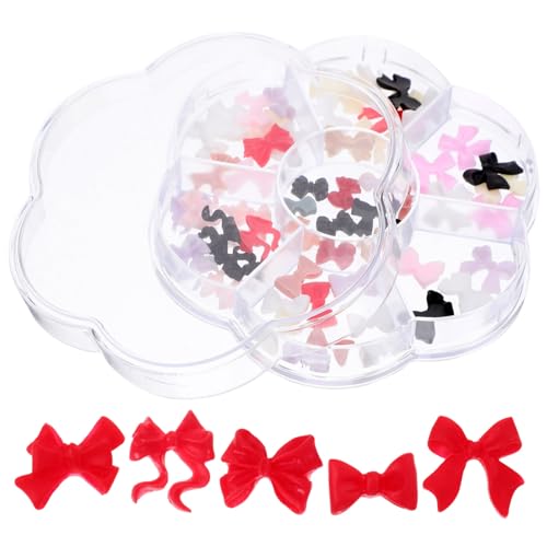 LOLIPPYY 1 Schachtel Nail Charms Schleifenform Nail Art Schmuck für Gel Nägel Selbstklebend Vielseitig für Feiertage und DIY Nagel Dekoration Frauen von LOLIPPYY