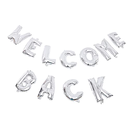 LOLIPPYY 1 Set Alphabet Luftballons Party Schulanfang Folienballons Zahlendekoration Willkommensbuchstaben Luftballons Kindergarten Kindergarten Ornamente Silberne von LOLIPPYY