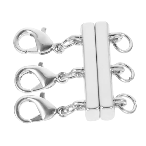 LOLIPPYY 1 Stück Kettengliederschnalle Magnet Geschichtet Namenskette Oval Schichtung Riemenschnalle Layering-halskettenverschluss Diy -schmuckzubehör Schmuck Stecker Silver Kupfer von LOLIPPYY