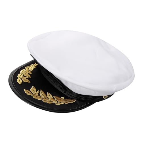LOLIPPYY 1 Stück Marine Kostümmütze Matrosenkostüm Mütze Nautisches Kostüm Seeleute -matrosen-hüte Bootsfahrerhut Kappen Meereskappe Bootszubehör Marine Matrosenmützen Korkhut Weiß von LOLIPPYY