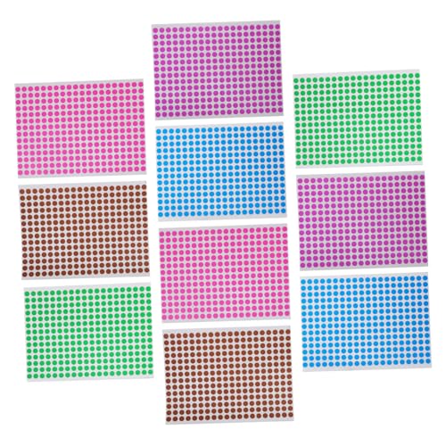 LOLIPPYY 10 Blatt Runde Klebepunkte Selbstklebende Farbcodierte Etiketten Farben für Büro Schule Organisation und Haushaltsklassifizierung von LOLIPPYY