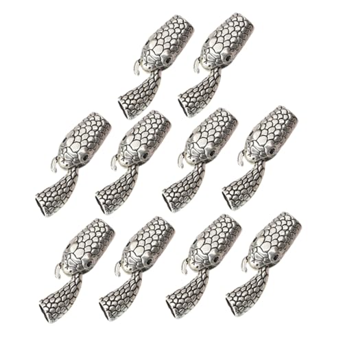 LOLIPPYY 10 Paare Knebelverschlüsse aus Legierung für Schmuckherstellung Vintage Schlange Kopf design Armband Verschlüsse für DIY Schmuck Klassische Antike Silberfarbe Robust und von LOLIPPYY
