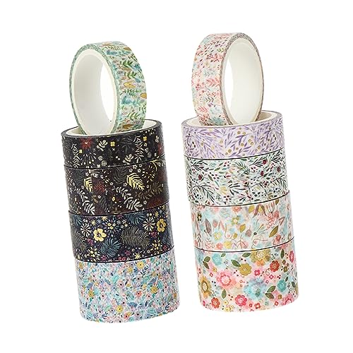 LOLIPPYY 10 Rollen DIY Papiertape Dekorative Scrapbook Klebebänder mit Einzigartigen Mustern Geeignet für Kunstprojekte Journale und Geschenkverpackungen von LOLIPPYY