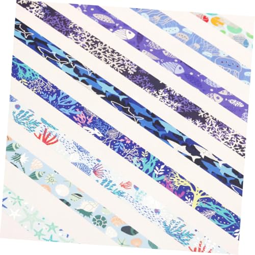 LOLIPPYY 10 Rollen Ocean Style Washi Tape DIY Dekoratives Klebeband Scrapbooking Papierklebeband für Geschenkverpackung Bastelprojekte Handreißbar Bunte Muster von LOLIPPYY