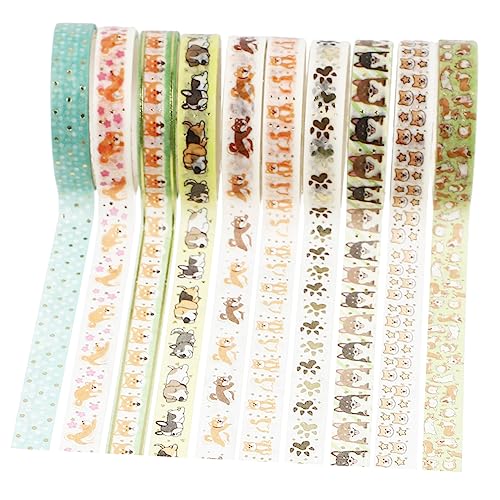 LOLIPPYY 10 Rollen Washi Tape Set Goldfolie Dekorative Klebebänder für DIY Bastelprojekte Scrapbooking Planer und Geschenkverpackung Leicht Tragbar und Vielseitig Einsetzbar von LOLIPPYY