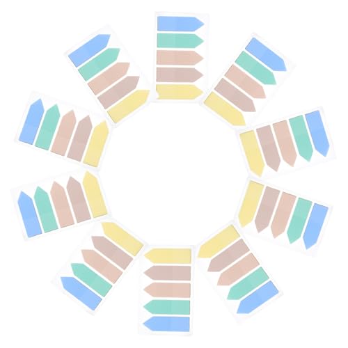 LOLIPPYY 10 Sätze Sticky Index Tabs Haftmarker Pastellfarben Selbstklebende Seitenmarkierer für Büro Schule Lesen Hervorheben und Organisieren von Notizen von LOLIPPYY