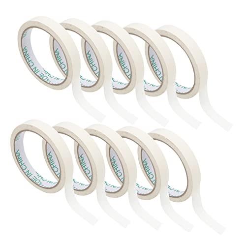 LOLIPPYY 10 Stück Abdeckband Papier Klebeband bodenmarkierungsband weißes tape Malerkreppband washi-tape white tape auto sprühband einseitiges Kreppband Leicht zu reißendes Malerband Gummi von LOLIPPYY