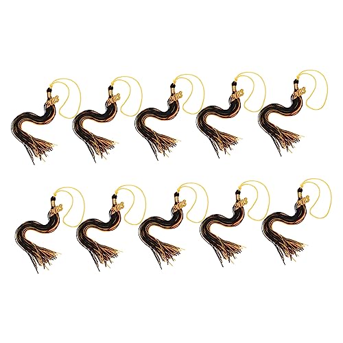 LOLIPPYY 10 Stück Doktorhut Quasten mit Jahreszahl Handgemachte Diy Graduierung Dekoration für Abschlussfeiern Schwarze und Goldene Farben Langlebige Materialien für Unvergessliche von LOLIPPYY
