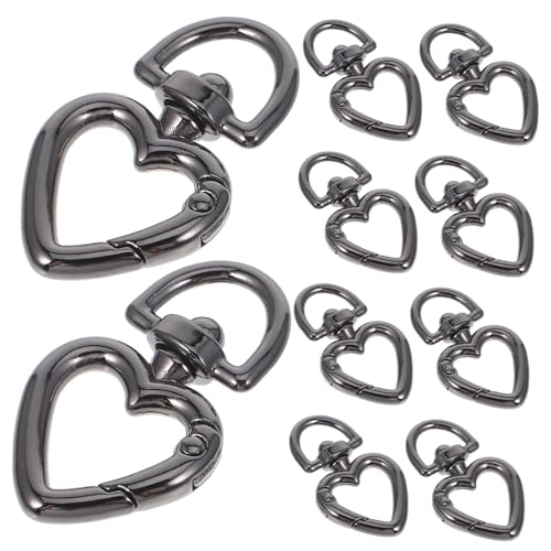 LOLIPPYY 10 Stück Federspiral Karabiner Federschnalle Für DIY Taschenteil Taschen Hardware Herzförmiger Federverschluss Feder Schlüsselringschnalle Ersatz Taschenfederschnalle von LOLIPPYY