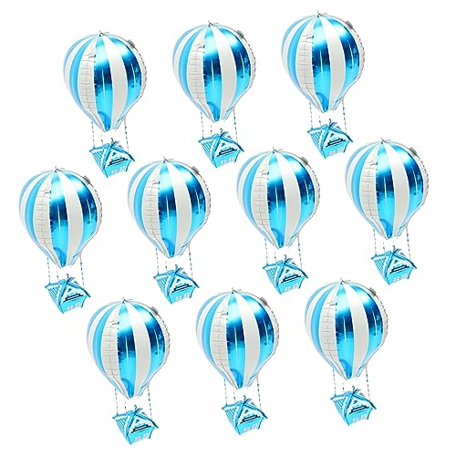 LOLIPPYY 10 Stück Heißluftballon Dekoration Geburtstag Luftballons Kernstück z Ö party mitgebsel kinderparty mitgebsel Junge Geburtstagsfeier Ballon Folienballon Aluminiumfolie Blue von LOLIPPYY