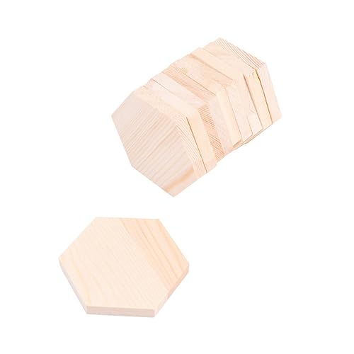 LOLIPPYY 10 Stück Holzplatten Polygonale Holzblöcke Kiefer Durchmesser für DIY Bastelprojekte zum Malen und Gestalten von Kunstwerken von LOLIPPYY