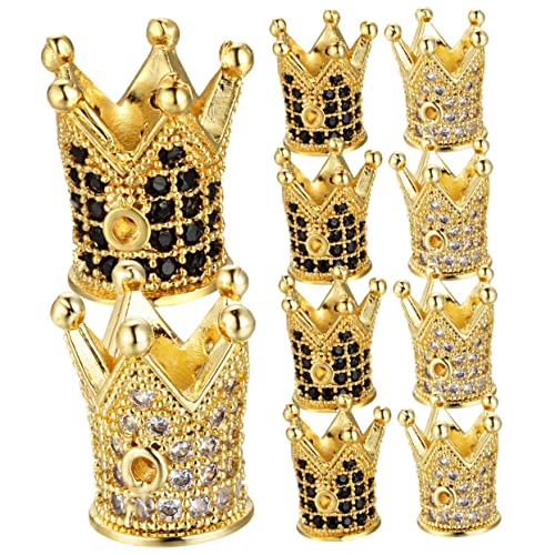 LOLIPPYY 10 Stück Krone Perlen Schmuck Zubehör für DIY Armbänder Rhinestone Anhänger für Handarbeiten für Kreative Bastelprojekte von LOLIPPYY