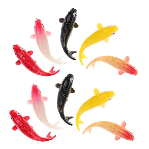 LOLIPPYY 10 Stück Miniatur-Dinge Miniatur-Fischspielzeug Miniatur-Fischmodell Farn Block Zubehör für Aquarien Versteck Aquarium Dekoration Harzmodell gefälschter Fisch von LOLIPPYY