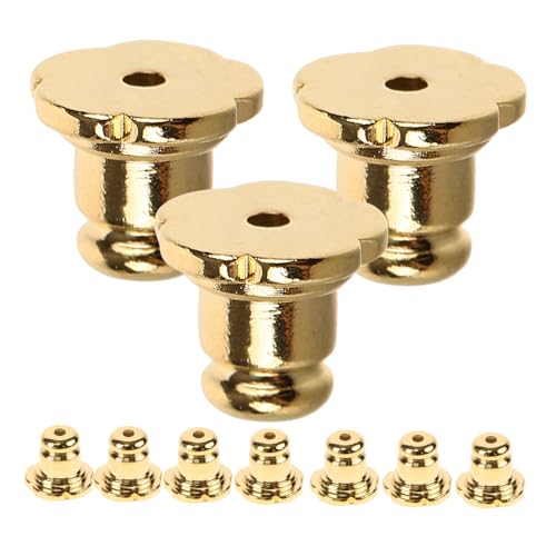 LOLIPPYY 10 Stück Ohrstecker Verschlüsse aus Vergoldetem Kupfer Leichter Flexibler Ohrstecker Rückhalt für Durchbohrte Ohrringe Hautfreundlich Langlebig für DIY Schmuckherstellung und von LOLIPPYY