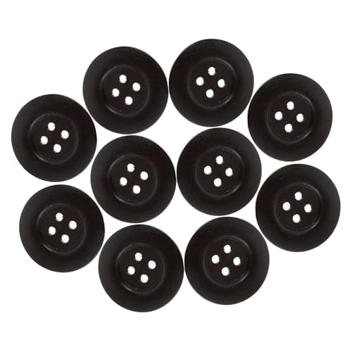 LOLIPPYY 10 Stück Runde Holzknöpfe mit Löchern Braun Große Knöpfe zum Nähen Basteln Scrapbooking Dekoration Mantelknöpfe DIY Zubehör Langlebig und Vielseitig von LOLIPPYY