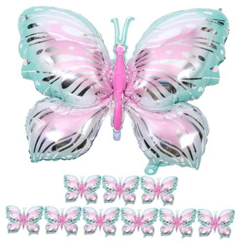 LOLIPPYY 10 Stück Schmetterlings Aluminiumfolienballons Geburtstagsballons Ballondekoration Waldparty Ballons Cartoon Folienballons Partyballons Aufblasbare Folienballons Aus von LOLIPPYY