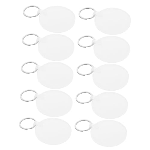 LOLIPPYY 10 Stück Teiliges Acryl Sublimation Schlüsselanhänger Blanks Doppelseitig Bedruckbar Runde DIY Schlüsselringe für Foto-transfer Hitzebeständige Bastelmaterialien für Individuelle von LOLIPPYY