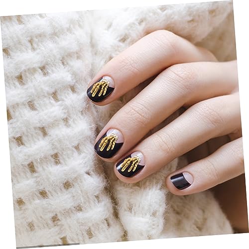 LOLIPPYY 10 Stück Teiliges Alloy Skeleton Hand Nagelkunst Dekoration Diy Maniküre Nagelaufkleber für Kreative Nagelkunst Trendige Nageldekoration für Party Urlaub und Alltag für Frauen und von LOLIPPYY