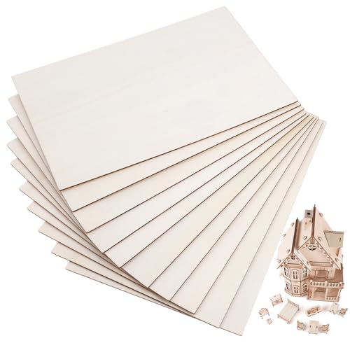LOLIPPYY 10 Stück Teiliges Blanko Holzplatten Unbearbeitete DIY Holztafeln für Basteln Modellieren Malen und Kreative Projekte von LOLIPPYY