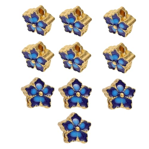 LOLIPPYY 10 Stück Teiliges Blaue Beidseitige Fünfblättrige Cloisonné Blumen Spacer Perlen aus Legierung Langlebige DIY Schmuckperlen für Armbänder und Ohrschmuck für Anfänger und Frauen LOLIPPYY 10 Stück Teiliges Blaue Beidseitige Fünfblättrige Cloisonné Blumen Spacer Perlen aus Legierung Langlebige DIY Schmuckperlen für Armbänder und Ohrschmuck für Anfänger und Frauen von LOLIPPYY
