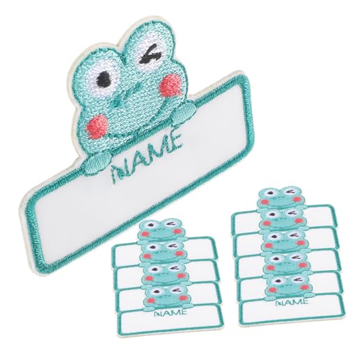 LOLIPPYY 10 Stück Teiliges Cartoon Tier Aufbügelbare Namensetiketten für Kleidung mit Heißschmelz kleber DIY Stofflabel zum Einnähen für Kindergarten Sportbekleidung Mützen und Taschen von LOLIPPYY