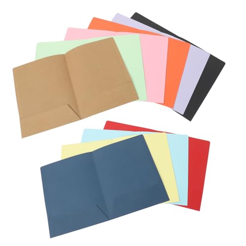 LOLIPPYY 10 Stück Teiliges Dokumentenordner aus Verstärktem Papier mit Zwei Taschen und Kartenschlitz Multifunktionale Vertragsmappe für Büro Schule und Zuhause Widerstandsfähig und von LOLIPPYY