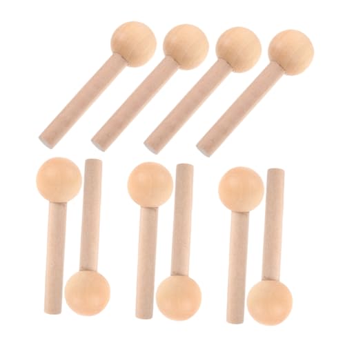 LOLIPPYY 10 Stück Teiliges Holzhaken für Lochwand aus Robustem Buchenholz Glatt Poliert Langlebig und Vielseitig für Wand Organizer und Aufhängung Geeignet von LOLIPPYY