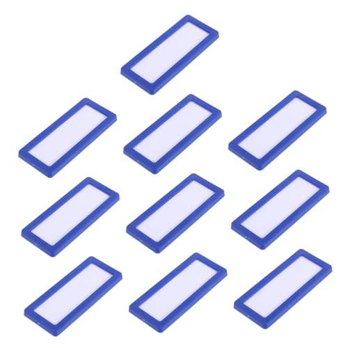LOLIPPYY 10 Stück Teiliges Magnetisches Dual Haftend mit Magnet und Kleber Inklusive Klarsichtschutz und Papiereinlagen Robuste Blaue Ordnungsbeschriftung für Regale und Aktenordner von LOLIPPYY