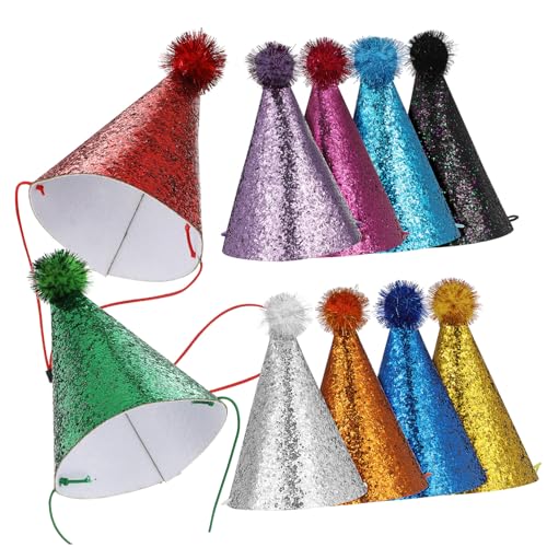 LOLIPPYY 10 Stück Teiliges Partyhüte Bunte Hüte mit Bommel Polyester Geburtstagsmützen für Erwachsene Hunde und Katzen Leicht und Komfortabel für Vielseitige Festlichkeiten LOLIPPYY 10 Stück Teiliges Partyhüte Bunte Hüte mit Bommel Polyester Geburtstagsmützen für Erwachsene Hunde und Katzen Leicht und Komfortabel für Vielseitige Festlichkeiten von LOLIPPYY