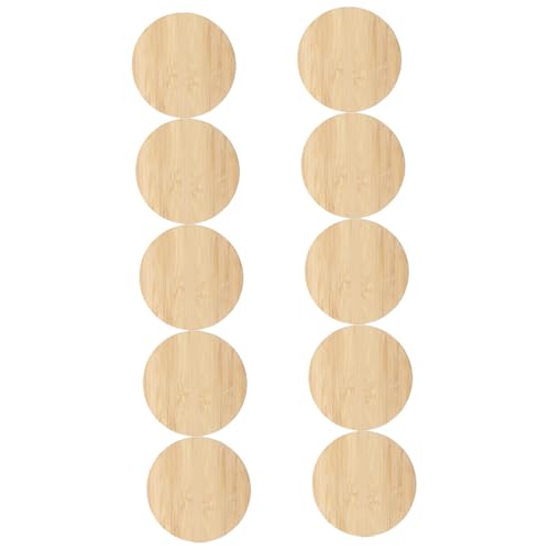 LOLIPPYY 10 Stück Teiliges Runde Bambusscheiben Unvollendete DIY Malplatten zum Bemalen Basteln Kunsthandwerk Dekoration Naturholzscheiben für Hochzeit Shower und Wohnaccessoires von LOLIPPYY